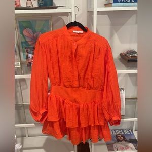 bright orange preppy dress